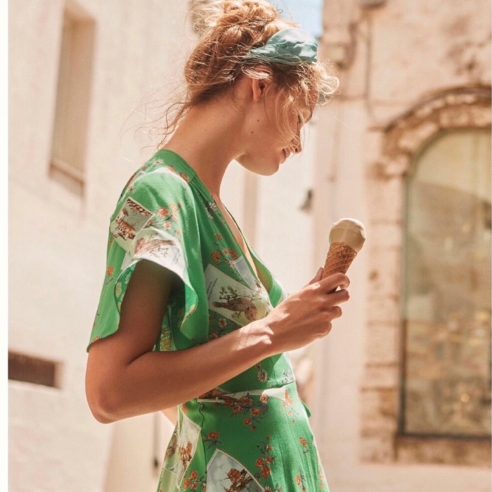 ANTHROPOLOGIE Meadow Rue Bon Voyage Wrap Blouse